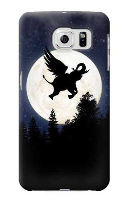 W3323 Flying Elephant Full Moon Night Hard Case and Leather Flip Case For Samsung Galaxy S6 Edge