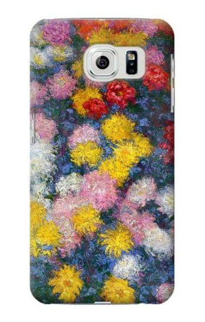 W3342 Claude Monet Chrysanthemums Hard Case and Leather Flip Case For Samsung Galaxy S6 Edge