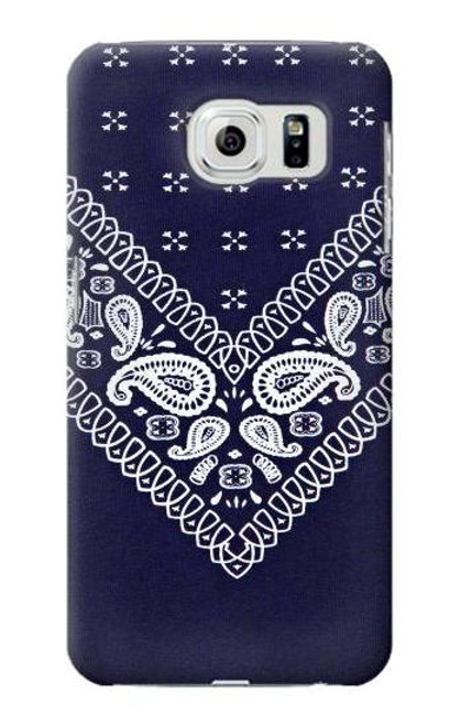 W3357 Navy Blue Bandana Pattern Hard Case and Leather Flip Case For Samsung Galaxy S6 Edge