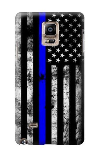 W3244 Thin Blue Line USA Hard Case and Leather Flip Case For Samsung Galaxy Note 4