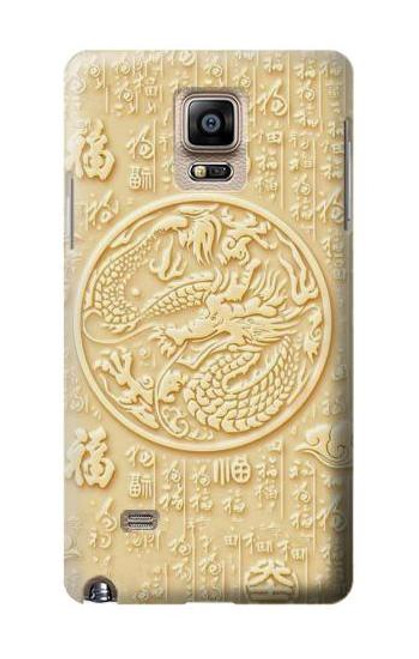 W3288 White Jade Dragon Graphic Painted Hard Case and Leather Flip Case For Samsung Galaxy Note 4