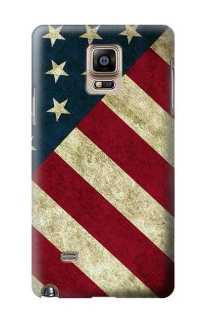 W3295 US National Flag Hard Case and Leather Flip Case For Samsung Galaxy Note 4