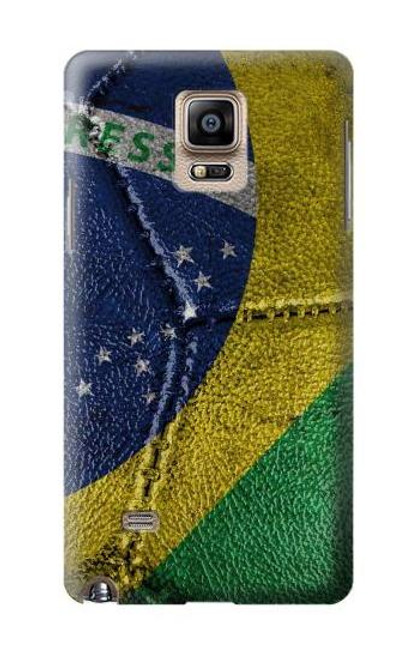 W3297 Brazil Flag Vintage Football Graphic Hard Case and Leather Flip Case For Samsung Galaxy Note 4