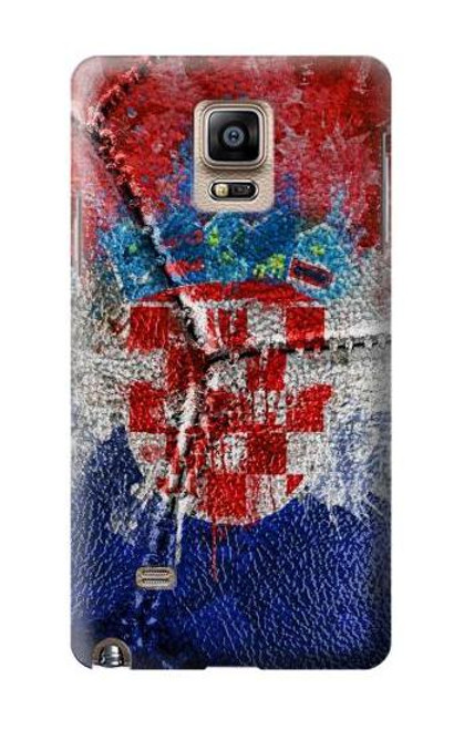 W3313 Croatia Flag Vintage Football Graphic Hard Case and Leather Flip Case For Samsung Galaxy Note 4