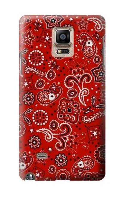 W3354 Red Classic Bandana Hard Case and Leather Flip Case For Samsung Galaxy Note 4