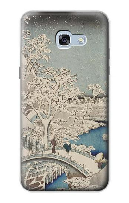 W3350 Utagawa Hiroshige Drum Bridge Yuhi Hill in Meguro Hard Case and Leather Flip Case For Samsung Galaxy A5 (2017)