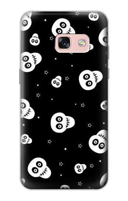 W3261 Smile Skull Halloween Pattern Hard Case and Leather Flip Case For Samsung Galaxy A3 (2017)