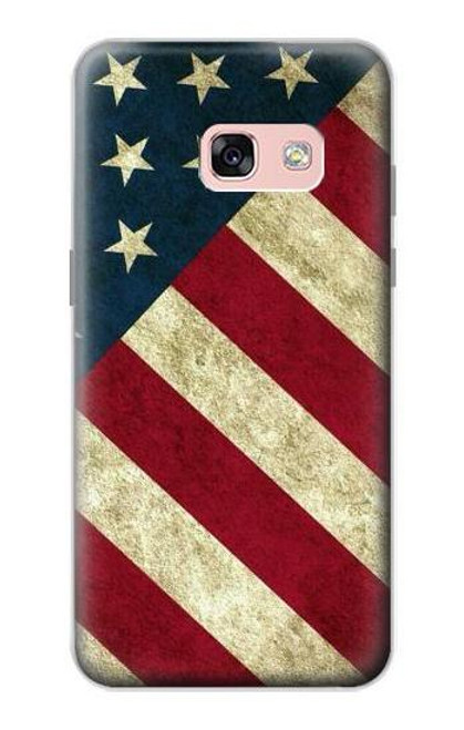 W3295 US National Flag Hard Case and Leather Flip Case For Samsung Galaxy A3 (2017)