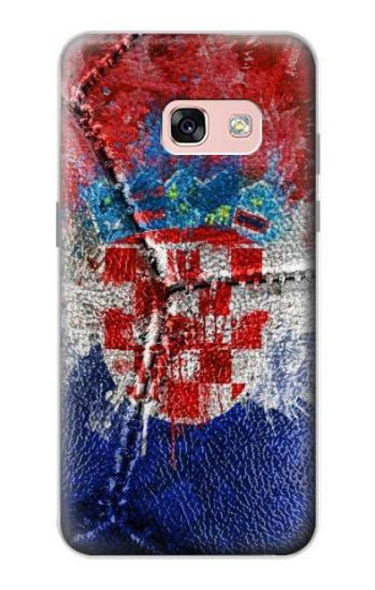 W3313 Croatia Flag Vintage Football Graphic Hard Case and Leather Flip Case For Samsung Galaxy A3 (2017)