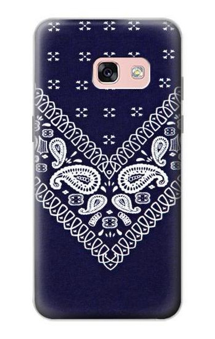 W3357 Navy Blue Bandana Pattern Hard Case and Leather Flip Case For Samsung Galaxy A3 (2017)