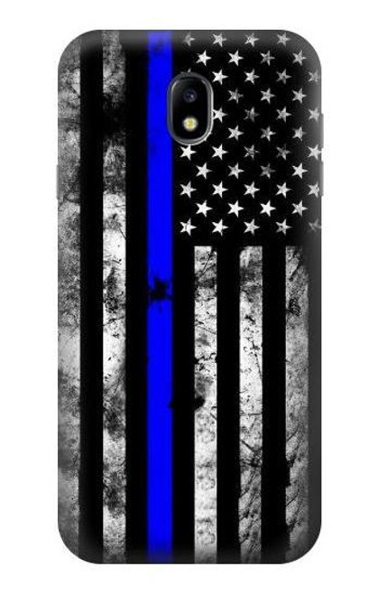 W3244 Thin Blue Line USA Hard Case and Leather Flip Case For Samsung Galaxy J7 (2017) EU Version