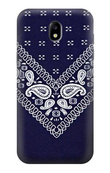 W3357 Navy Blue Bandana Pattern Hard Case and Leather Flip Case For Samsung Galaxy J5 (2017) EU Version