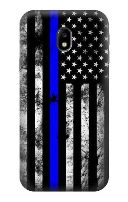 W3244 Thin Blue Line USA Hard Case and Leather Flip Case For Samsung Galaxy J3 (2017) EU Version