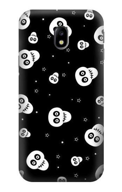 W3261 Smile Skull Halloween Pattern Hard Case and Leather Flip Case For Samsung Galaxy J3 (2017) EU Version