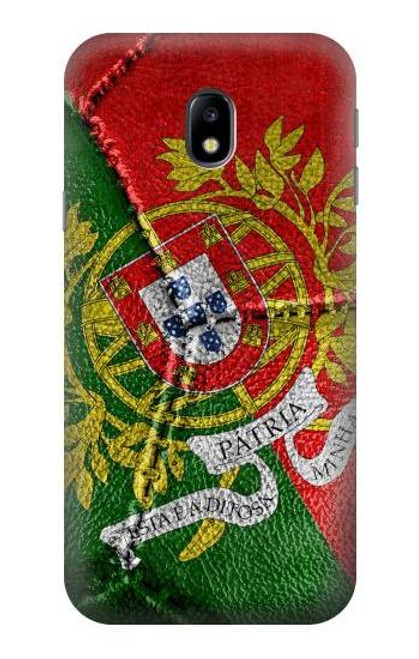 W3300 Portugal Flag Vintage Football Graphic Hard Case and Leather Flip Case For Samsung Galaxy J3 (2017) EU Version