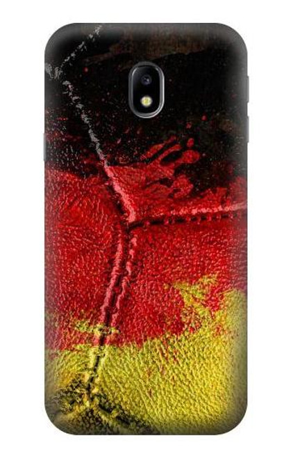 W3303 Germany Flag Vintage Football Graphic Hard Case and Leather Flip Case For Samsung Galaxy J3 (2017) EU Version