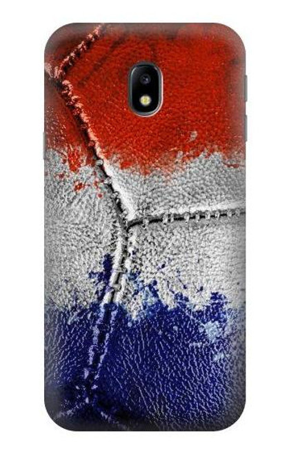 W3304 France Flag Vintage Football Graphic Hard Case and Leather Flip Case For Samsung Galaxy J3 (2017) EU Version