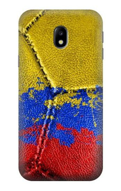 W3306 Colombia Flag Vintage Football Graphic Hard Case and Leather Flip Case For Samsung Galaxy J3 (2017) EU Version