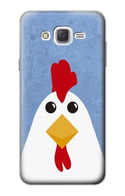 W3254 Chicken Cartoon Hard Case and Leather Flip Case For Samsung Galaxy J7