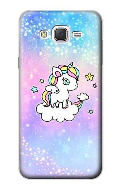 W3256 Cute Unicorn Cartoon Hard Case and Leather Flip Case For Samsung Galaxy J7