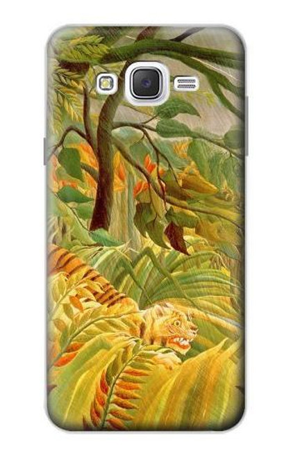 W3344 Henri Rousseau Tiger in a Tropical Storm Hard Case and Leather Flip Case For Samsung Galaxy J7