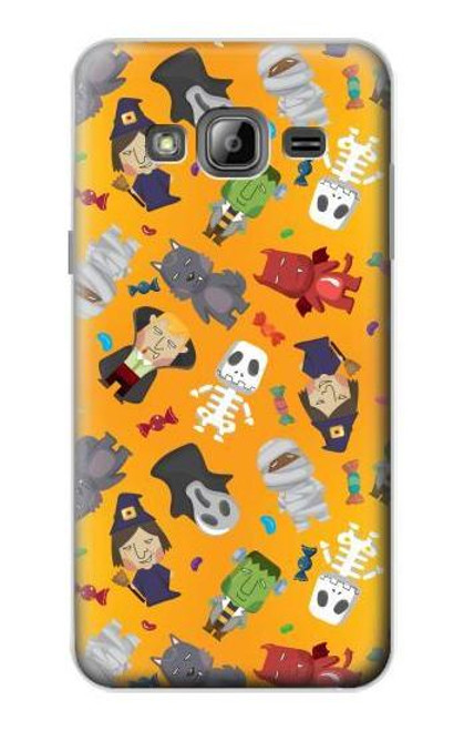 W3275 Cute Halloween Cartoon Pattern Hard Case and Leather Flip Case For Samsung Galaxy J3 (2016)