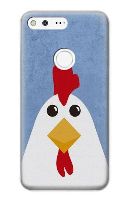 W3254 Chicken Cartoon Hard Case and Leather Flip Case For Google Pixel XL