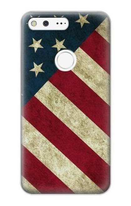 W3295 US National Flag Hard Case and Leather Flip Case For Google Pixel XL