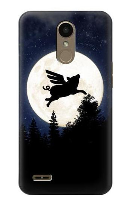 W3289 Flying Pig Full Moon Night Hard Case and Leather Flip Case For LG K10 (2018), LG K30