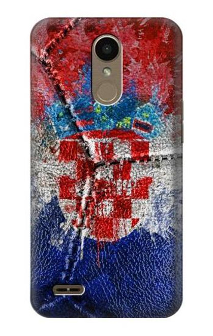 W3313 Croatia Flag Vintage Football Graphic Hard Case and Leather Flip Case For LG K10 (2018), LG K30