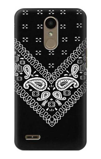 W3363 Bandana Black Pattern Hard Case and Leather Flip Case For LG K10 (2018), LG K30