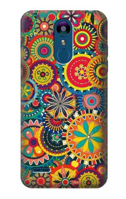 W3272 Colorful Pattern Hard Case and Leather Flip Case For LG K8 (2018)