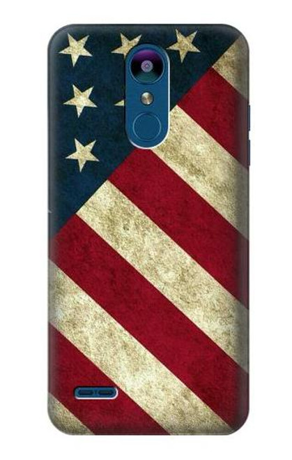 W3295 US National Flag Hard Case and Leather Flip Case For LG K8 (2018)