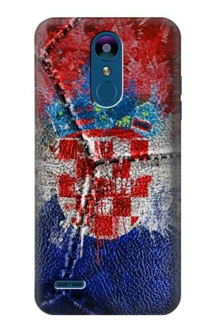 W3313 Croatia Flag Vintage Football Graphic Hard Case and Leather Flip Case For LG K8 (2018)