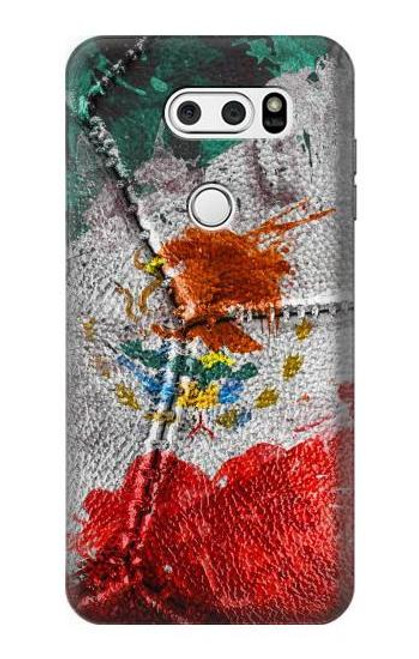 W3314 Mexico Flag Vinatage Foorball Graphic Hard Case and Leather Flip Case For LG V30, LG V30 Plus, LG V30S ThinQ, LG V35, LG V35 ThinQ