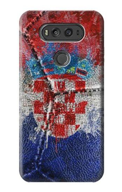 W3313 Croatia Flag Vintage Football Graphic Hard Case and Leather Flip Case For LG V20