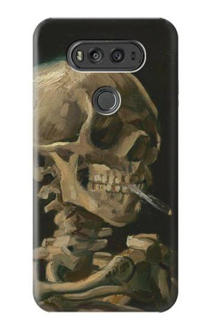 W3358 Vincent Van Gogh Skeleton Cigarette Hard Case and Leather Flip Case For LG V20