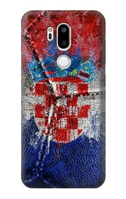 W3313 Croatia Flag Vintage Football Graphic Hard Case and Leather Flip Case For LG G7 ThinQ