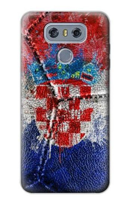 W3313 Croatia Flag Vintage Football Graphic Hard Case and Leather Flip Case For LG G6