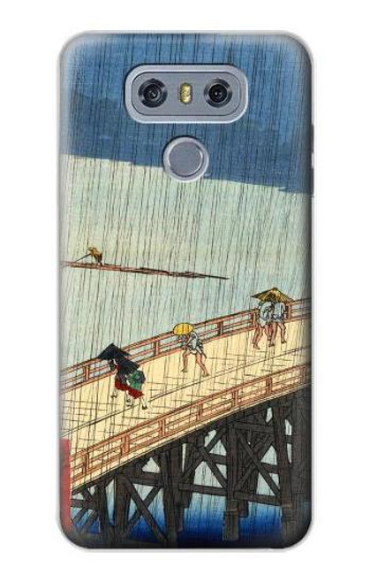 W3347 Utagawa Hiroshige Sudden shower Hard Case and Leather Flip Case For LG G6