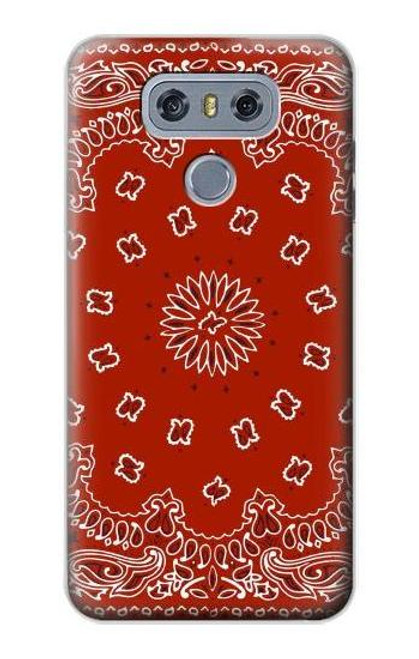 W3355 Bandana Red Pattern Hard Case and Leather Flip Case For LG G6