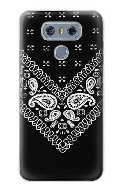 W3363 Bandana Black Pattern Hard Case and Leather Flip Case For LG G6