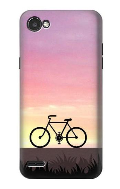 W3252 Bicycle Sunset Hard Case and Leather Flip Case For LG Q6