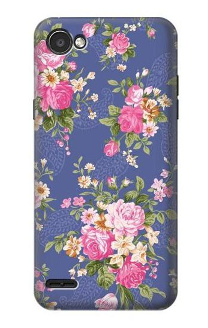 W3265 Vintage Flower Pattern Hard Case and Leather Flip Case For LG Q6