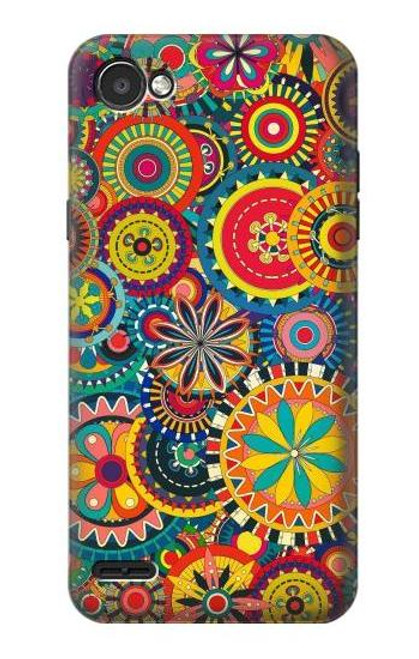 W3272 Colorful Pattern Hard Case and Leather Flip Case For LG Q6