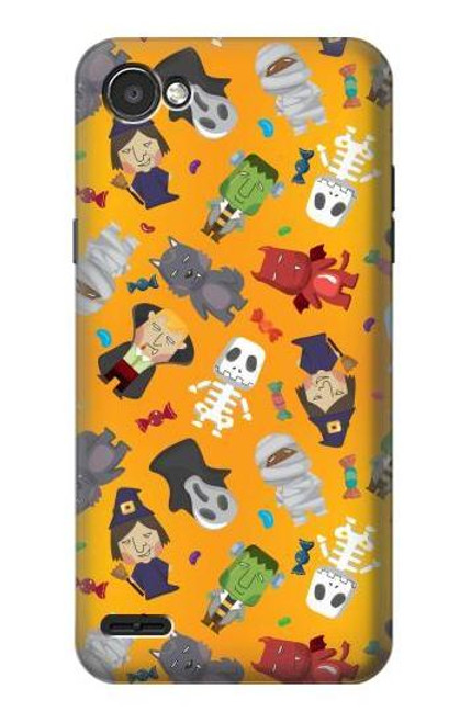 W3275 Cute Halloween Cartoon Pattern Hard Case and Leather Flip Case For LG Q6