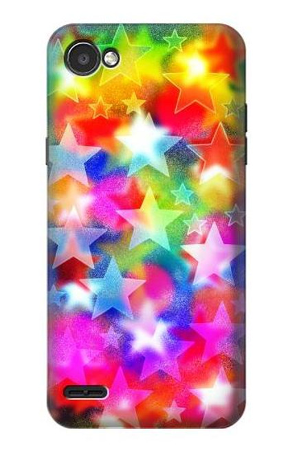 W3292 Colourful Disco Star Hard Case and Leather Flip Case For LG Q6