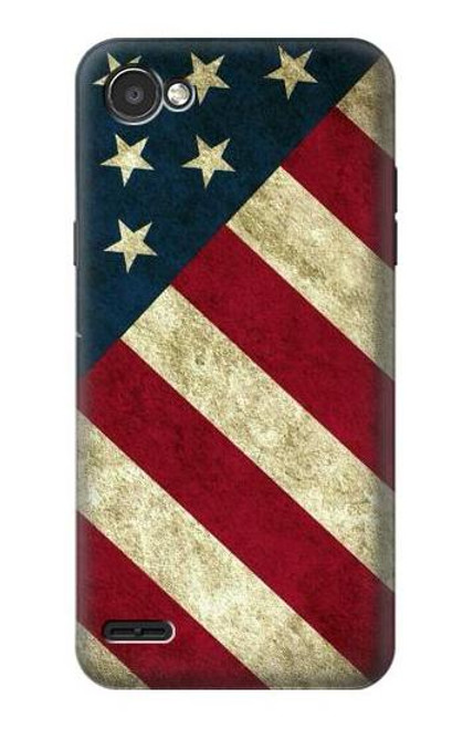 W3295 US National Flag Hard Case and Leather Flip Case For LG Q6