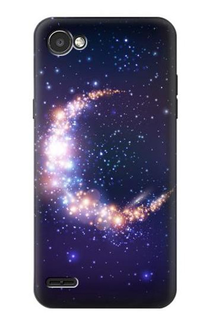 W3324 Crescent Moon Galaxy Hard Case and Leather Flip Case For LG Q6