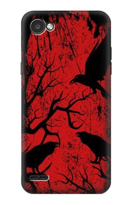 W3325 Crow Black Blood Tree Hard Case and Leather Flip Case For LG Q6